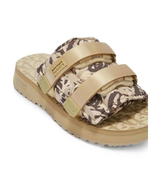Palm Angels Metallic Quilted Flat Sandals