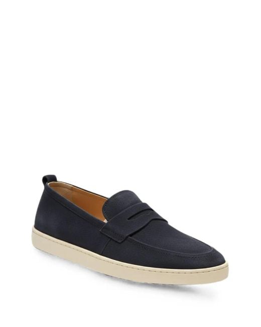 Henderson Blue Suede Slip-On Loafers for men