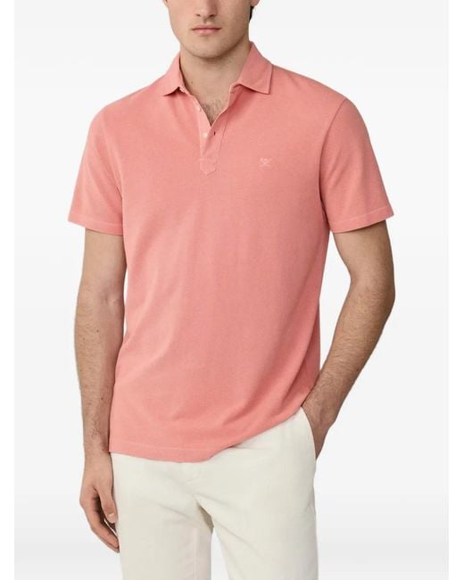 Hackett Pink Garment-Dyed Pique-Knit Polo Shirt for men