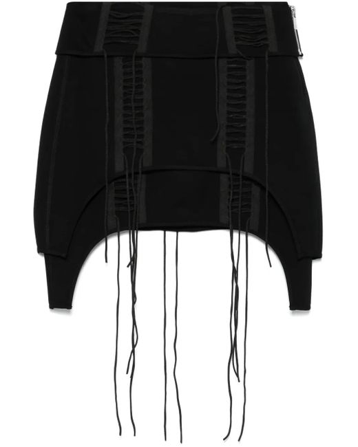 Helmut Lang Mini-Rok Met Veters in het Black