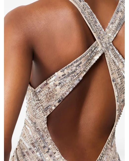 Jenny Packham Natural Raquel Sequin-Embellished Gown