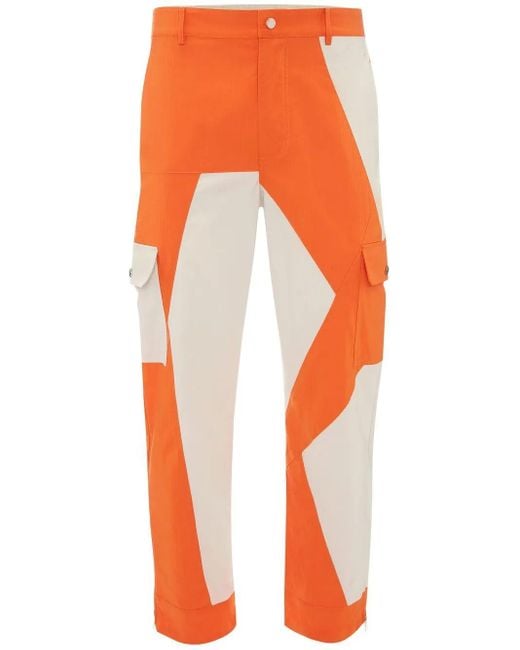 J.W. Anderson Orange Pantalon Droit À Design Colour Block for men