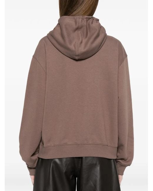 New Balance Brown Hoodie À Détail De Logo