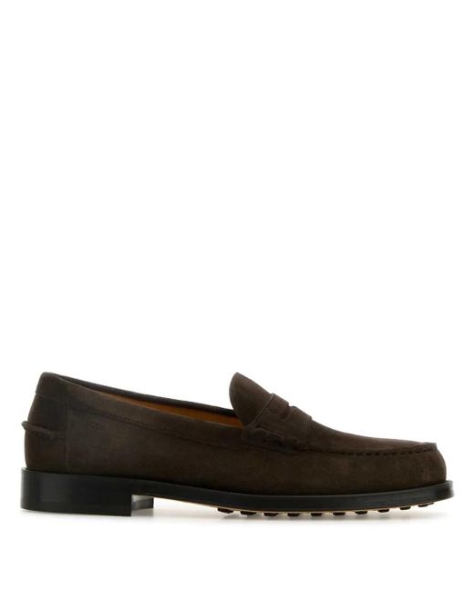 Tod's メンズ ブラック スエード ローファー Tod's メンズ ブラック スエード ローファー