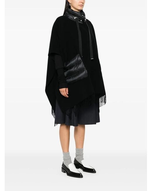 Herno Black Wool And Nylon Cape