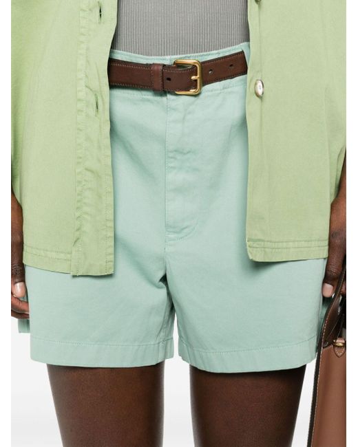 Logo-embroidered cotton shorts Polo Ralph Lauren de color Green