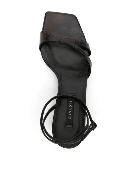 Casadei Black Geraldine 50mm Leather Sandals