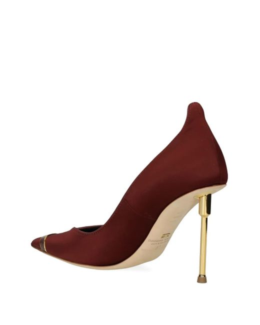 Elisabetta Franchi Brown Metallic-Trimmed Pointed-Toe Pumps