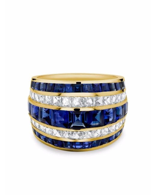 Pragnell Blue 18Kt Manhattan Classic Sapphire And Diamond Ring