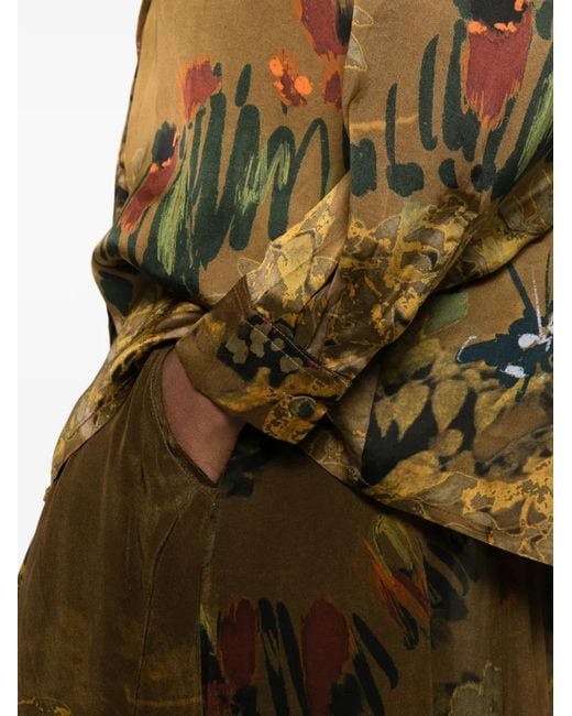 Yavi Green Floral Print Skirt