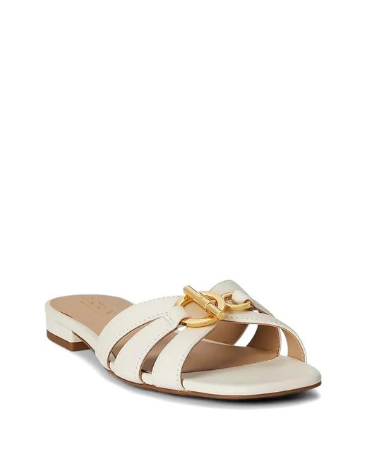 Ralph Lauren Natural Blaike Buckle Strap Sandals