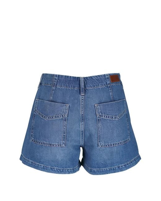 AG Jeans Blue Patch-Pocket Shorts