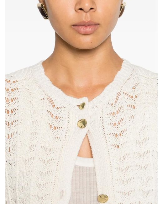 Forte_forte White Buttoned Pockets Cardigan