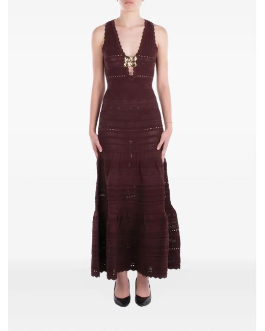 Abito Con Scollo A V di Elisabetta Franchi in Purple