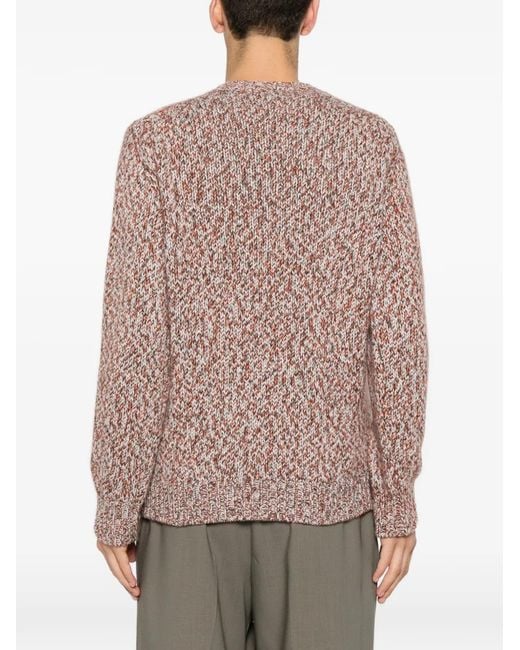 Eleventy Pink Long-Sleeve Crew Neck Sweater for men