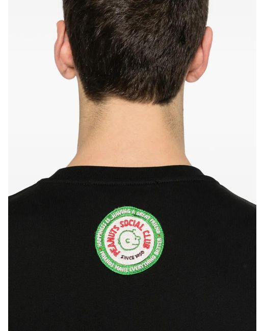 Iceberg Black Peanuts Graphic Crew-Neck Sweater for men