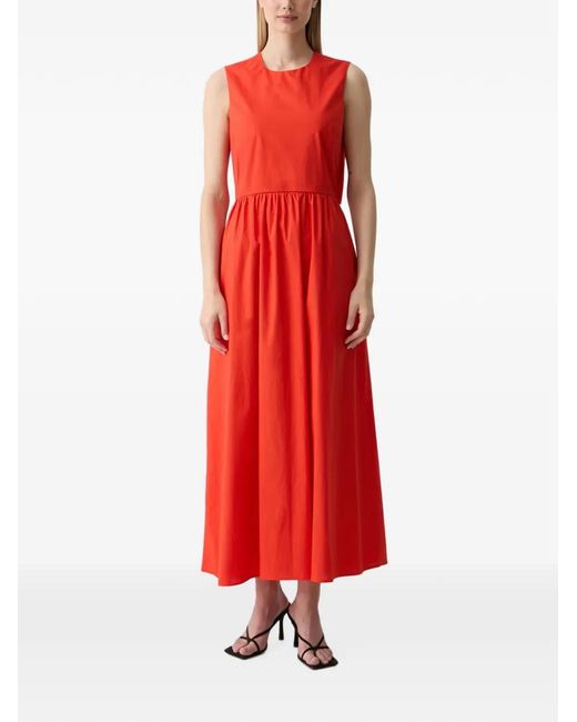 Benetton Gathered-Waist Cut-Out Sleeveless Midi Dress