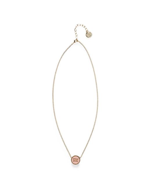 Miu Miu White Metal Necklace