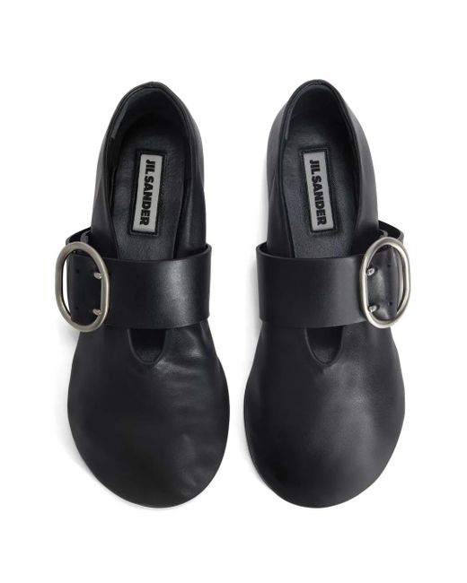 Jil Sander Blue Leather Ballet Flats