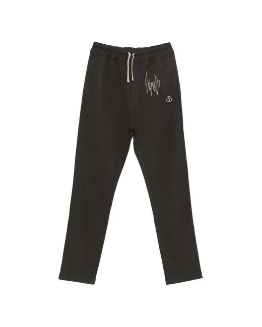 Moncler Black Embroidered Track Pants for men