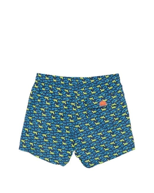 Sundek Blue Short De Bain À Imprimé Graphique for men
