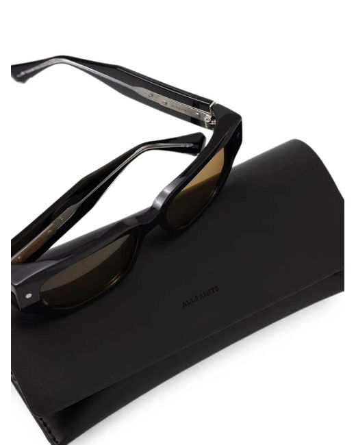 AllSaints Black Sloana Geometric-Frame Sunglasses
