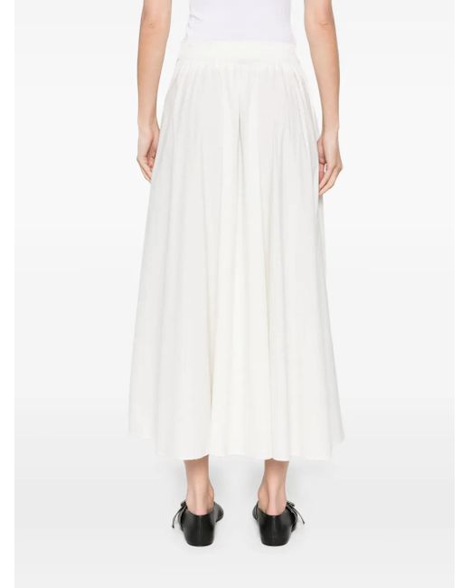 Herno White Flared Midi Skirt
