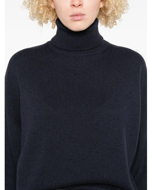 Brunello Cucinelli Blue Turtleneck Wool Turtleneck