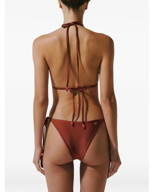 Baobab Red Jelena Resin-Stones Triangle Bikini Top