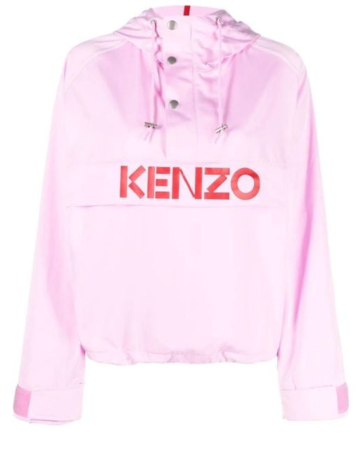 KENZO Pink Kapuzenjacke Mit Logo-Print
