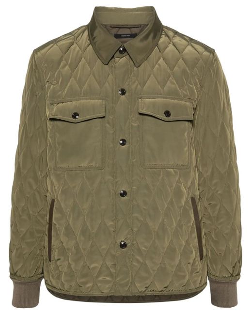 Tom Ford Green Padded Quilted Jacket for men