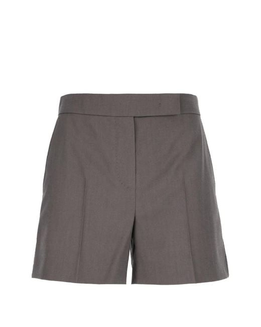 Max Mara Gray Button Wool Shorts