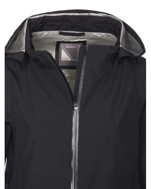 Herno Black Mini Zipper Cape