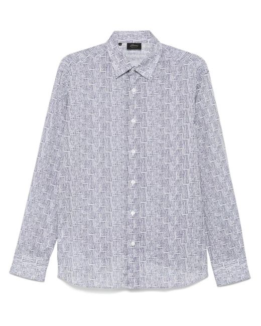 メンズ Brioni プリント シャツ Blue
