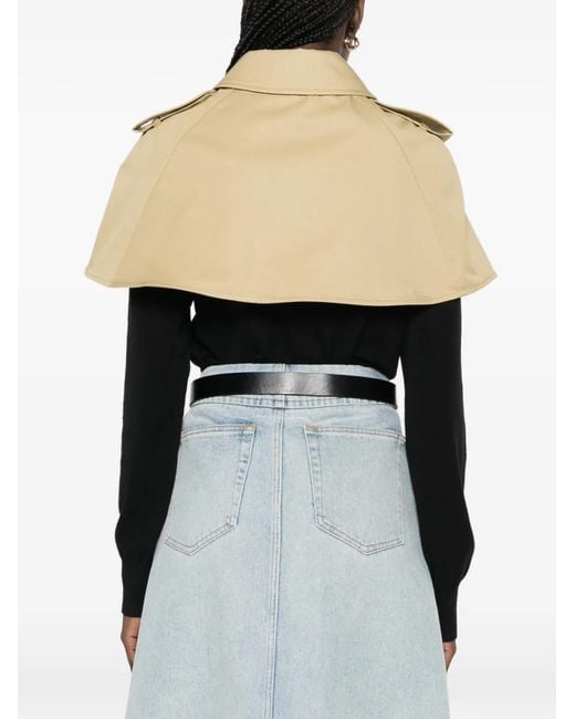 Burberry Natural Cropped-Jacke Mit Kragen