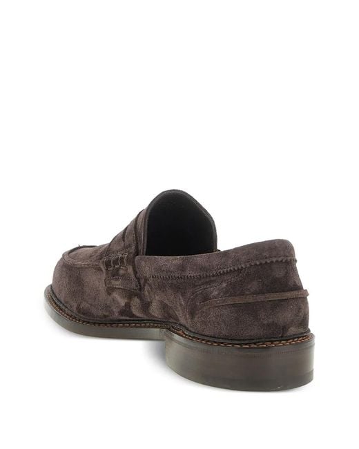Tricker's White Adam Suede Loafers for men