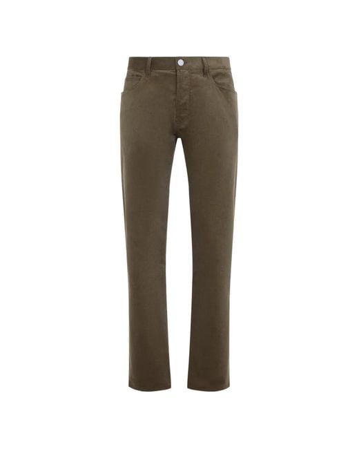 Giorgio Armani Gray 5 Pockets Straight-Leg Trousers for men