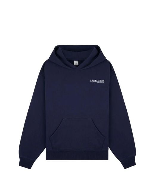 Sporty & Rich Blue Logo-Detail Hoodie for men