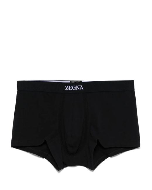 メンズ Zegna ロゴ ボクサーパンツ Black