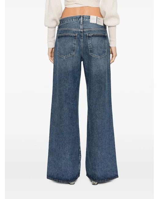 Agolde Blue Clara Organic-Cotton Flared Jeans