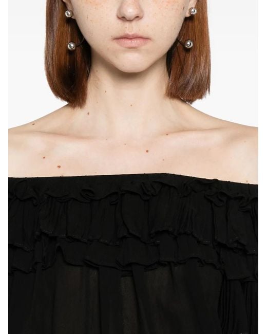 Cynthia Rowley Black Ruffled Blouse