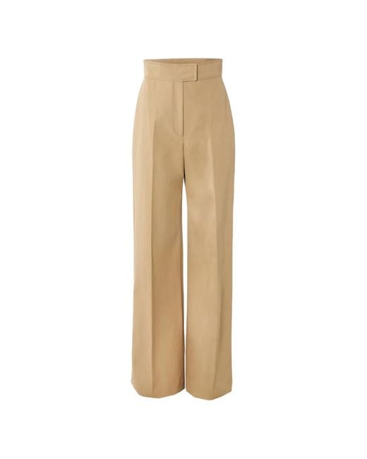 Carolina Herrera Natural Gabardine Wide-Leg Diane Pants