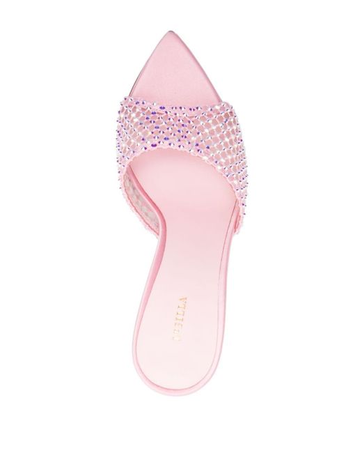 Le Silla Pink Gilda 100mm Crystal-embellished Mules