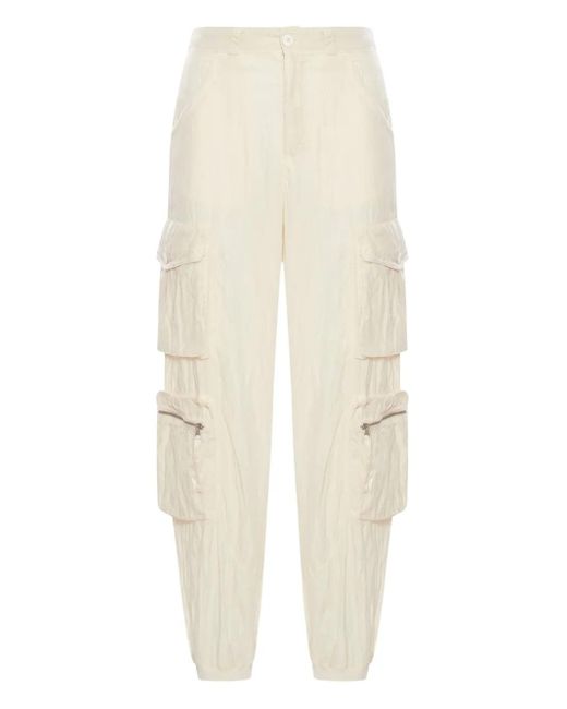 Transit White Silk-Blend Cargo Trousers