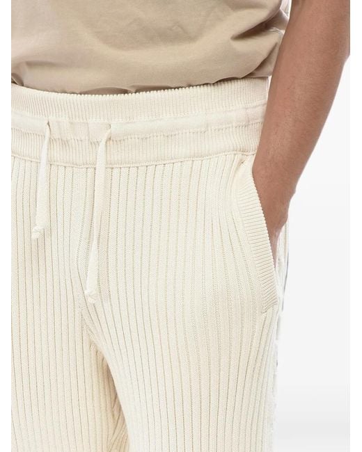 Off-White c/o Virgil Abloh Natural Lace-Up Ribbed Trousers for men