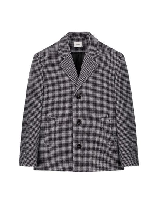 Coperni Gray Houndstooth-Pattern Notched-Lapels Coat