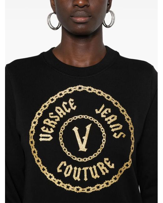 Versace Jeans Couture Black Sweatshirt Mit Logo-Print
