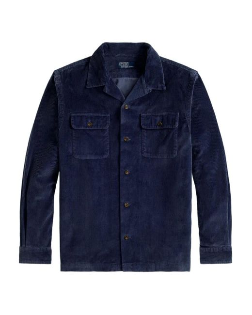 Polo Ralph Lauren Blue Patch-Pockets Long Sleeve Shirt for men