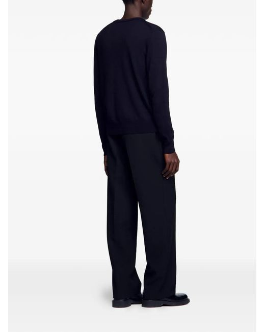Sandro Blue Wool Sweater for men