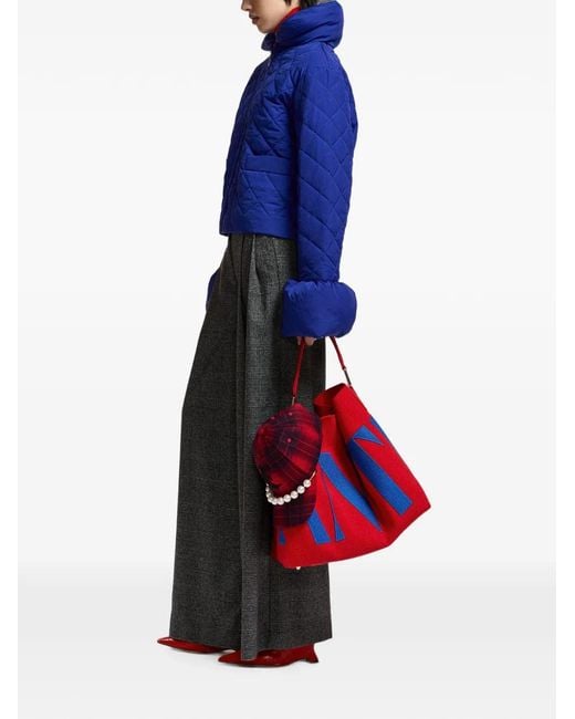 Essentiel Antwerp Blue Zip-Up Quilted Jacket